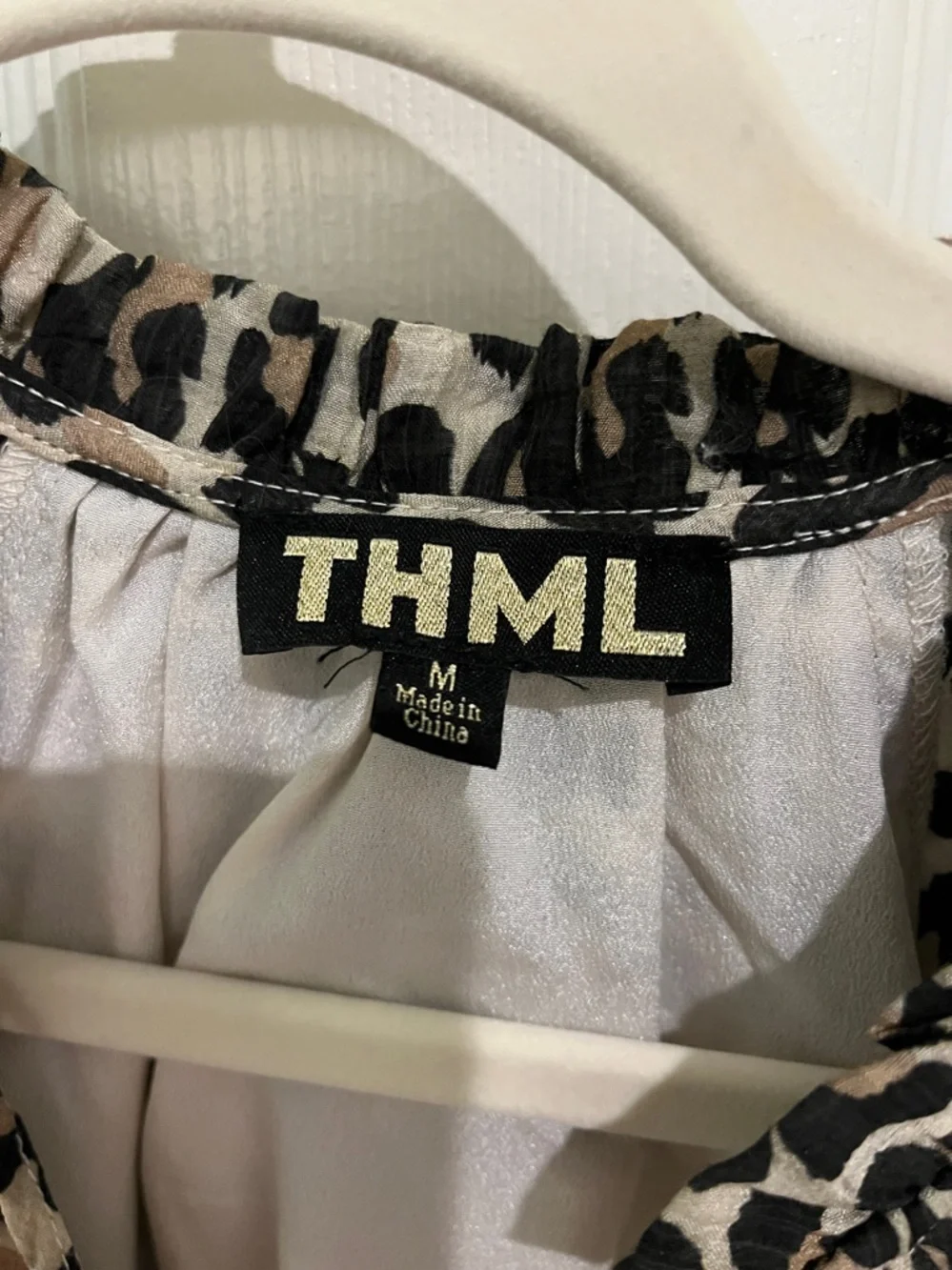 THML Black & Ivory Leopard Print Midi Dress with Tassel Tie - Picture 2 of 2